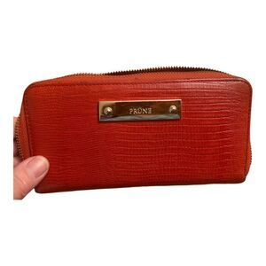 Prune Rust Leather Zip Around Wallet